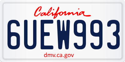 CA license plate 6UEW993
