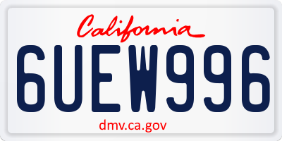 CA license plate 6UEW996