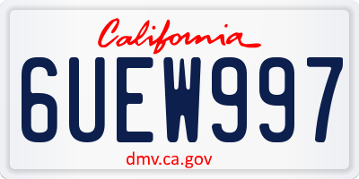 CA license plate 6UEW997