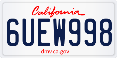 CA license plate 6UEW998