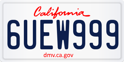 CA license plate 6UEW999