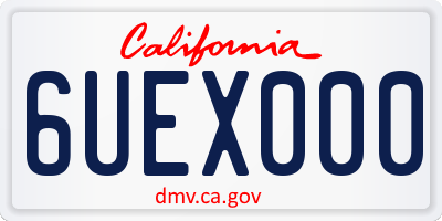 CA license plate 6UEX000
