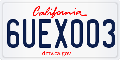 CA license plate 6UEX003