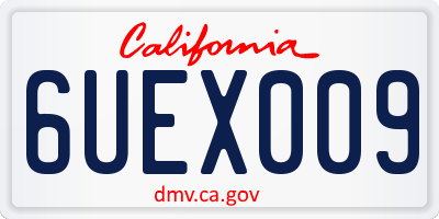 CA license plate 6UEX009