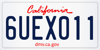CA license plate 6UEX011