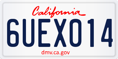 CA license plate 6UEX014