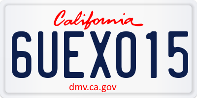 CA license plate 6UEX015