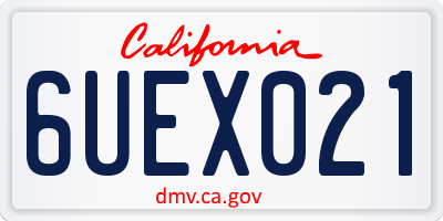 CA license plate 6UEX021