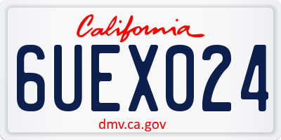 CA license plate 6UEX024