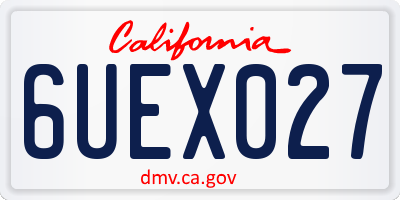 CA license plate 6UEX027