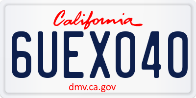 CA license plate 6UEX040