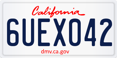 CA license plate 6UEX042