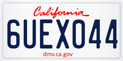 CA license plate 6UEX044