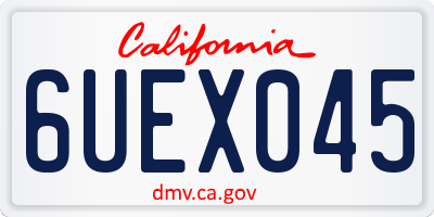 CA license plate 6UEX045