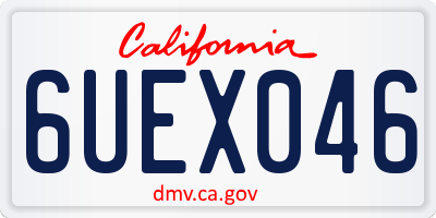 CA license plate 6UEX046