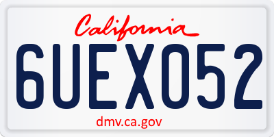 CA license plate 6UEX052