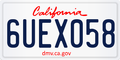 CA license plate 6UEX058
