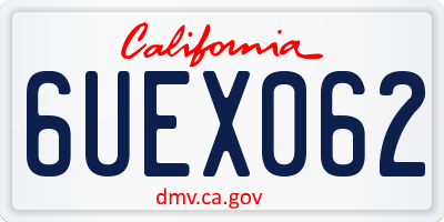 CA license plate 6UEX062
