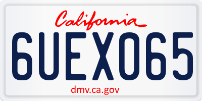 CA license plate 6UEX065