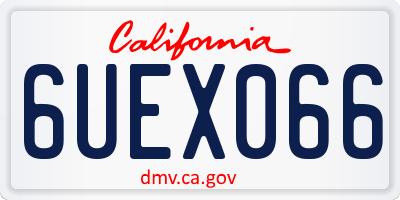 CA license plate 6UEX066