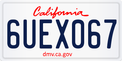 CA license plate 6UEX067
