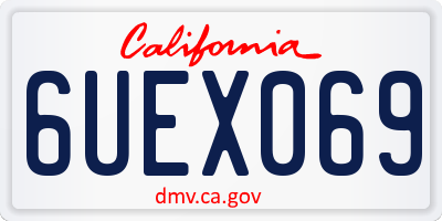 CA license plate 6UEX069