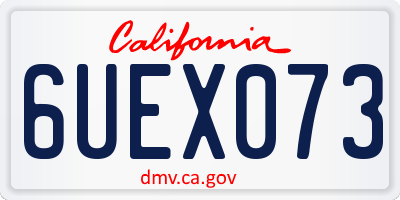 CA license plate 6UEX073