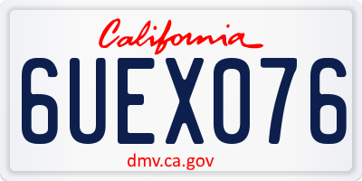 CA license plate 6UEX076