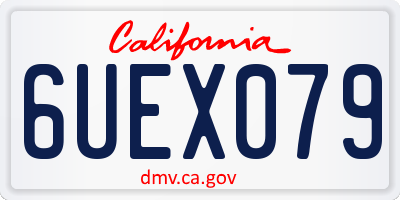 CA license plate 6UEX079