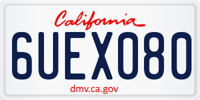 CA license plate 6UEX080