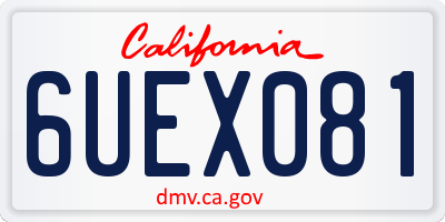 CA license plate 6UEX081