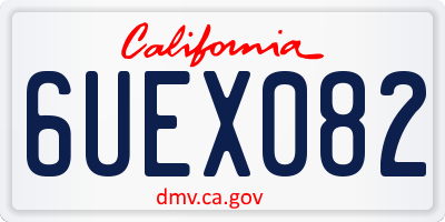 CA license plate 6UEX082