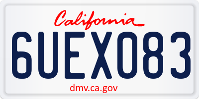 CA license plate 6UEX083