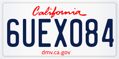 CA license plate 6UEX084