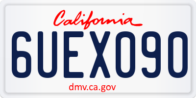 CA license plate 6UEX090