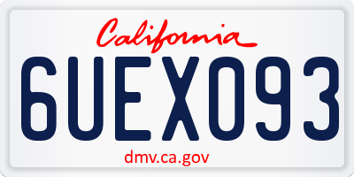 CA license plate 6UEX093