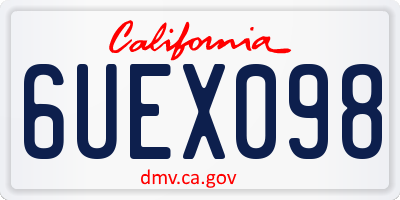 CA license plate 6UEX098