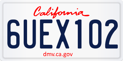 CA license plate 6UEX102