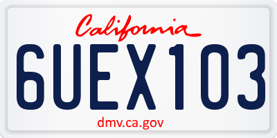 CA license plate 6UEX103