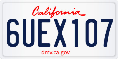 CA license plate 6UEX107