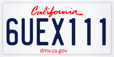 CA license plate 6UEX111