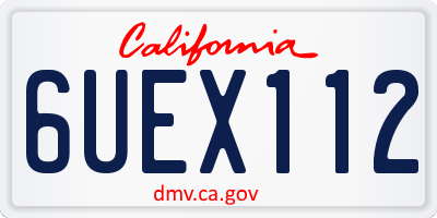 CA license plate 6UEX112