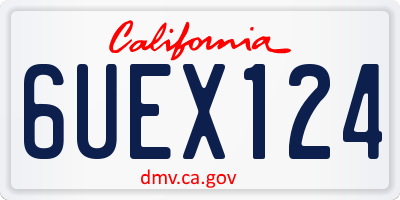 CA license plate 6UEX124