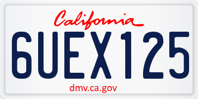 CA license plate 6UEX125