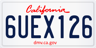 CA license plate 6UEX126