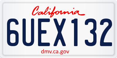 CA license plate 6UEX132