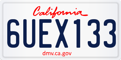CA license plate 6UEX133