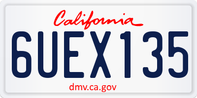 CA license plate 6UEX135