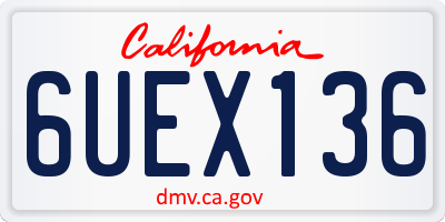 CA license plate 6UEX136