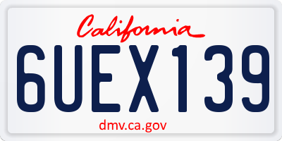 CA license plate 6UEX139